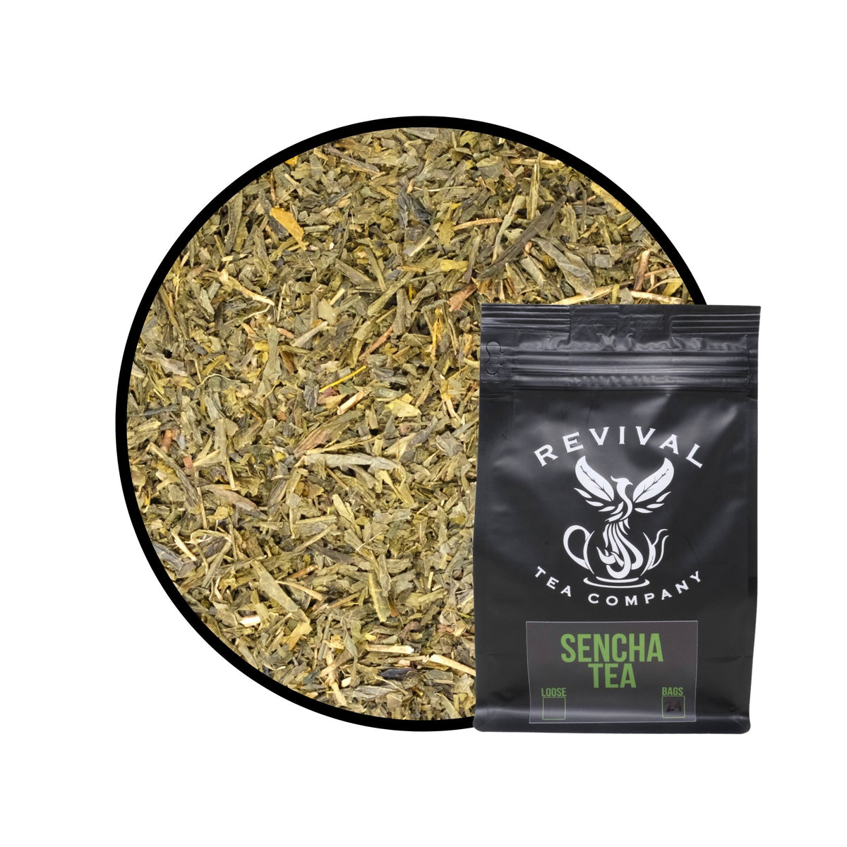 Sencha Green Tea Loose Leaf and Tea Bags Revival Tea Company