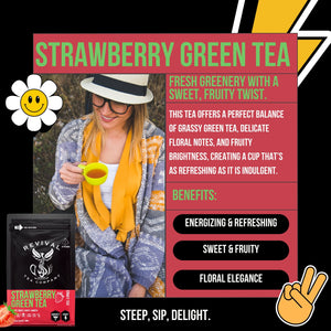 1 Gallon Strawberry Green Iced Tea Bags - Revival Tea Company